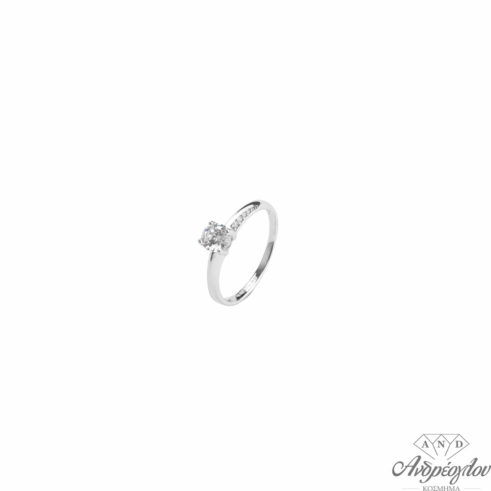 ΠΕΡΙΓΡΑΦΗ:Ασημένιο δαχτυλίδι μονόπετρο  925 επιπλατινομένο, διαθέτει πέτρες zircon στα πλαινά του και μια κεντρική πέτρα zircon.  ΧΡΩΜΑ:Λευκό