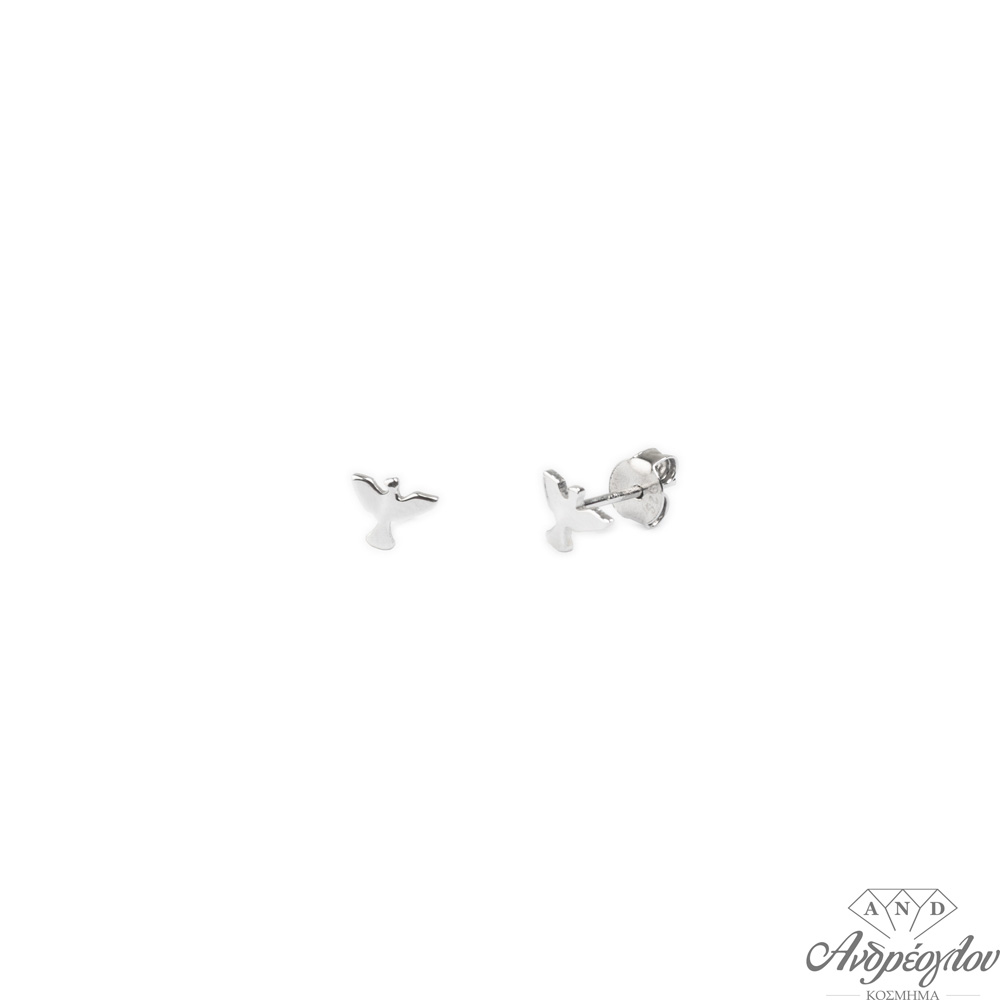 περιγραφή: Ασημένια 925 καρφωτά σκουλαρίκια, επιπλατινωμένα, διαθέτουν κούμπωμα πεταλούδα.