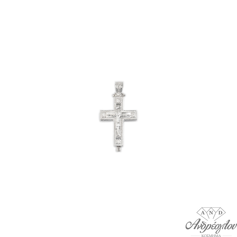 CHARACTERISTICS:Silver  925 men's cross with the crucified. It opens on the bottom to put holy wood.  COLOR: White  DIMENSION:3,5cm