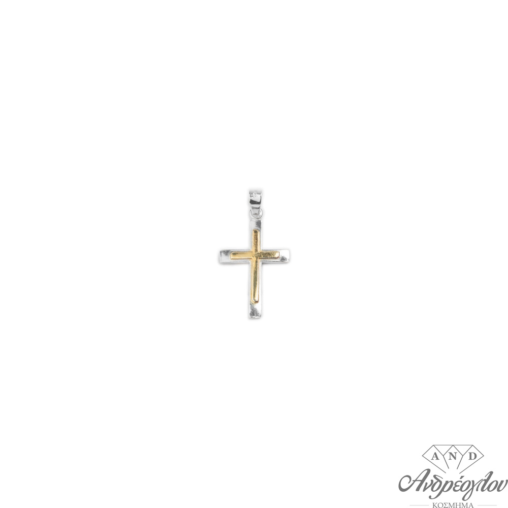 ΧΑΡΑΚΤΗΡΙΣΤΙΚΑ:ασημένιος  925 ανδρικός σταυρός με επίχρυσο δεύτερο σταυρό επάνω.  ΧΡΩΜΑ:Λευκό-Χρυσό  ΔΙΑΣΤΑΣΗ:3 cm