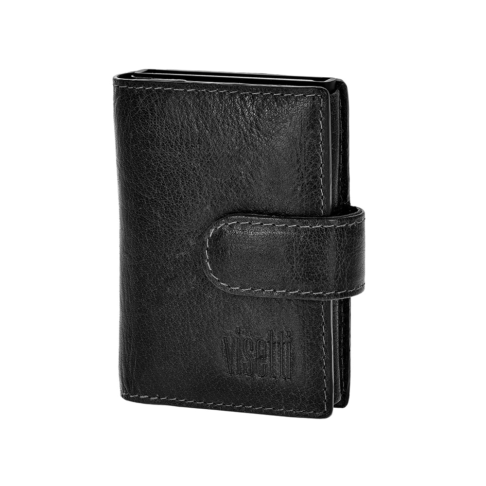 Wallet from genuine leather for credit cards. Brand: VISETTI Material: Leather Color: Brown