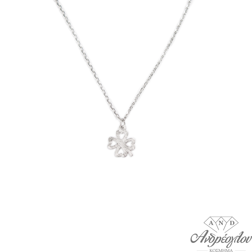 Silver 925 children's pendant, four-leaf of luck.  It has 24 carat platinum plating