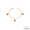 14ct Gold Kids Bracelet.  It has three gold hanging apples with red and green enamel