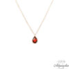 14ct Gold Necklace.  It has a hanging teardrop with a zircon stone, in red-brown color