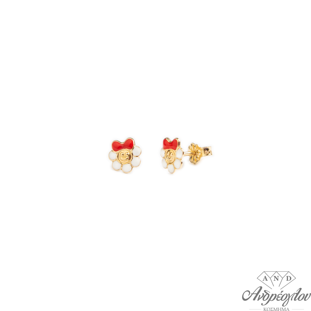 14ct gold earrings  They have an emoticon flower design