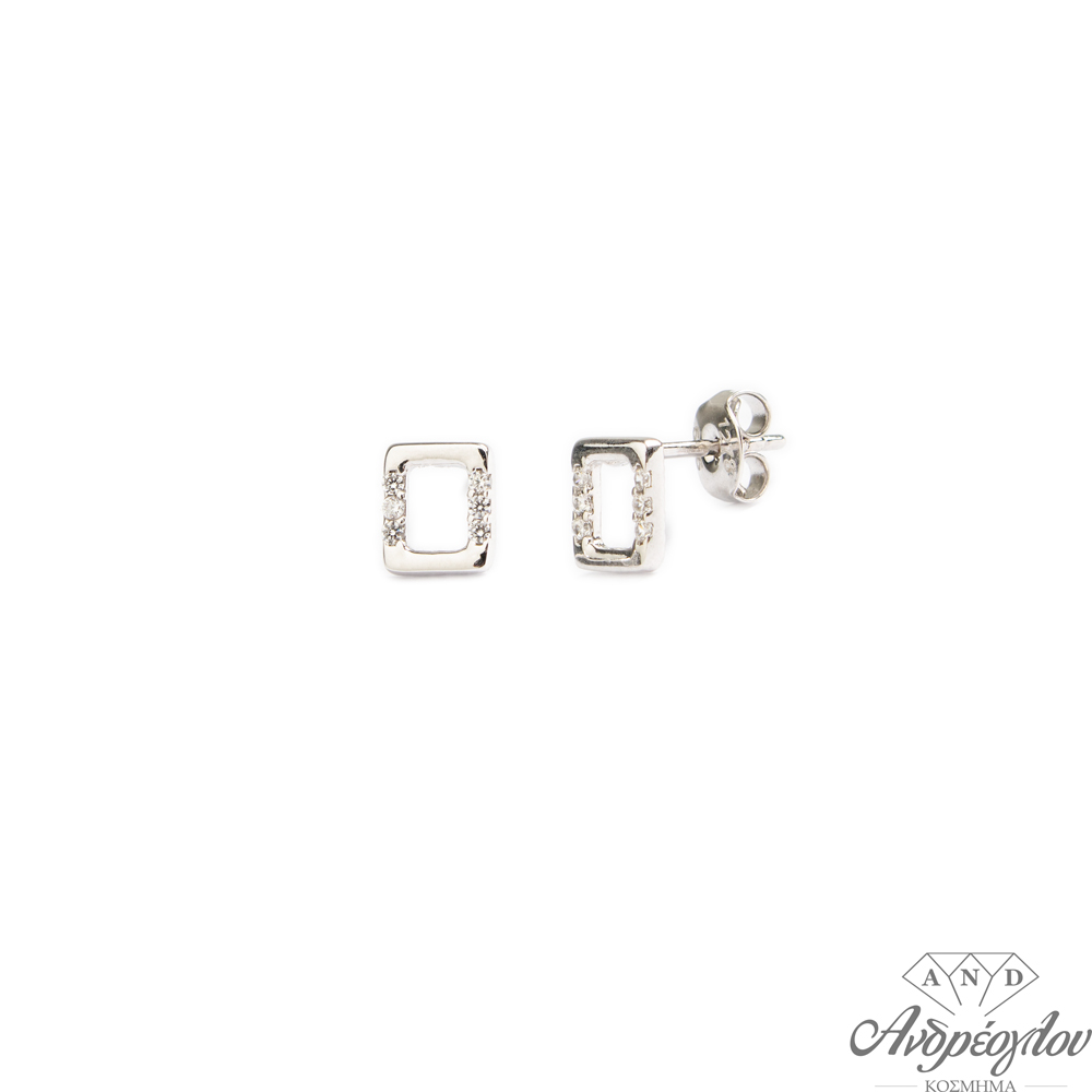 Description: 14ct white gold earrings.  They have a perforated design