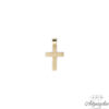 14 carat gold, cross.  It has two sides, on the one hand it is full of white zircon stones