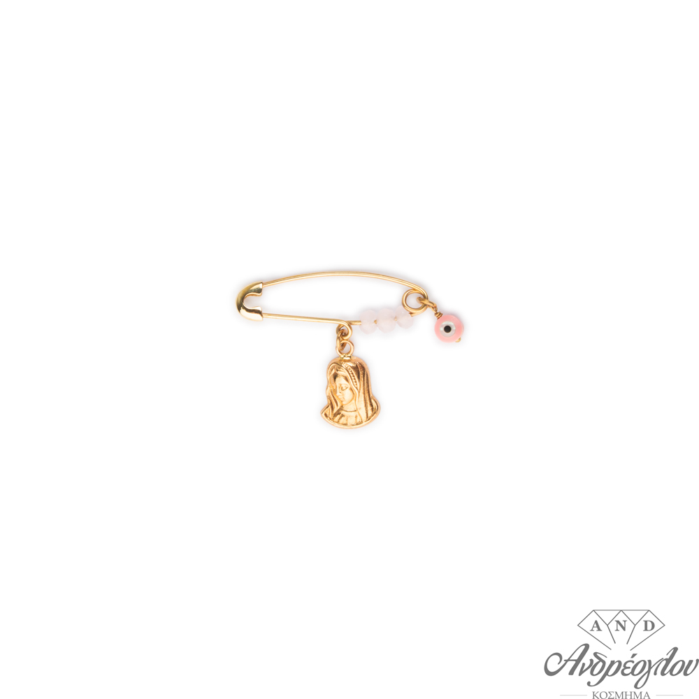 Description: 14 carats gold charm with safety pin