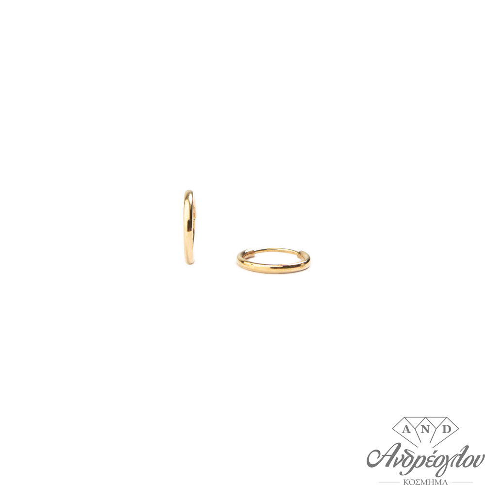 14 carat gold, rings.  They have a safety clasp